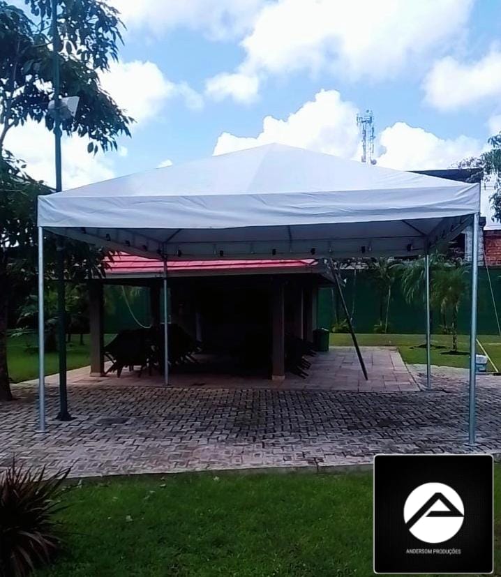 Tenda 10x10 montada em recanto em Belém pela Andersom Produções